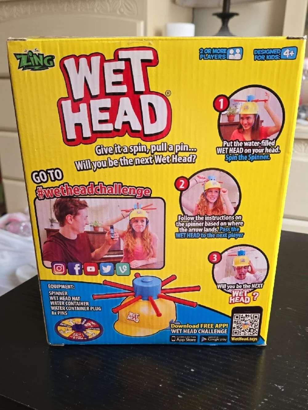 Zing Wet Head Water Roulette Game - Yellow
